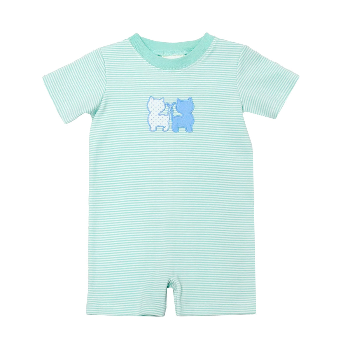 Fish on Mint Bitty Stripe Girl Bubble by Zuccini Kids main image 0