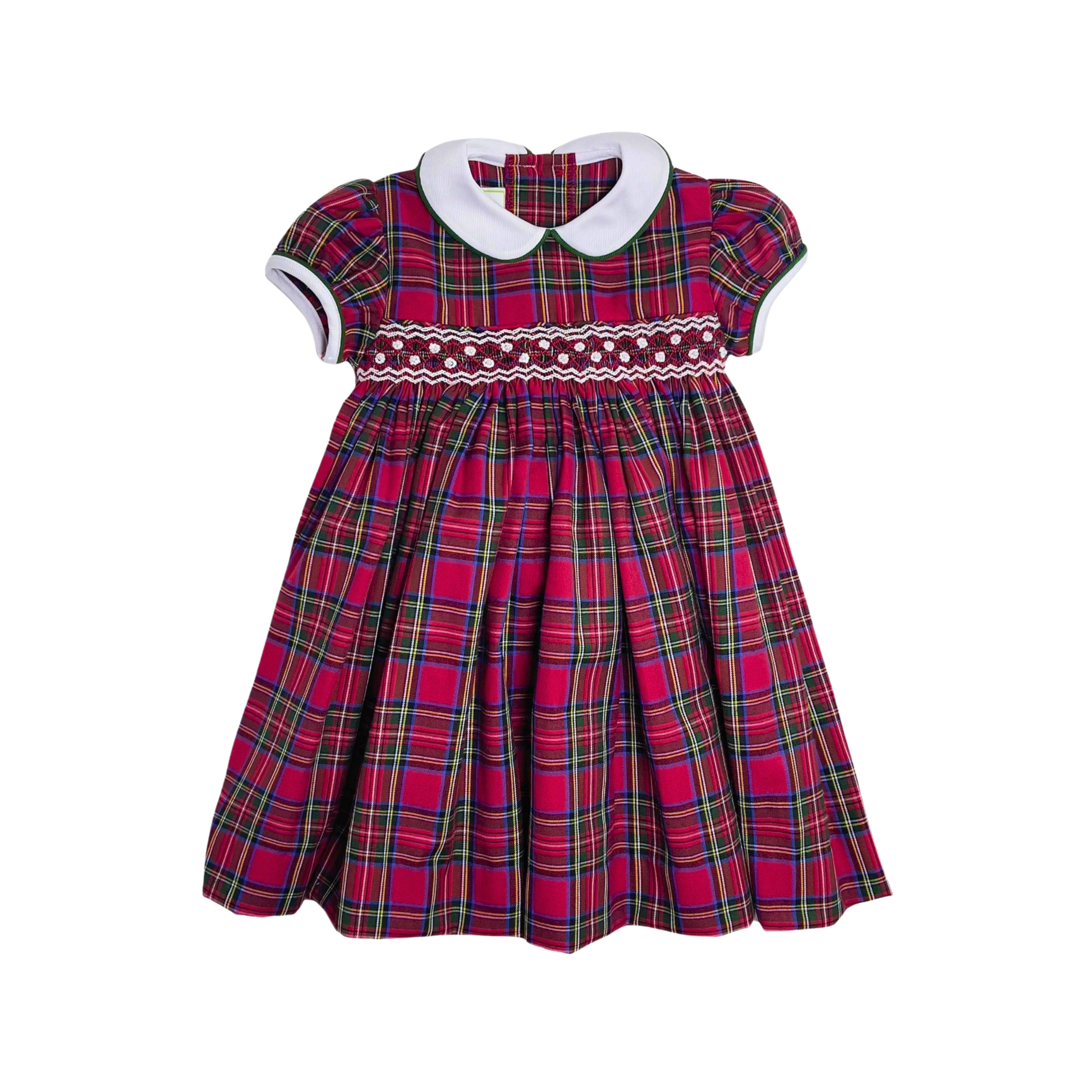 Geo Christmas Plaid Marion Dress 24m